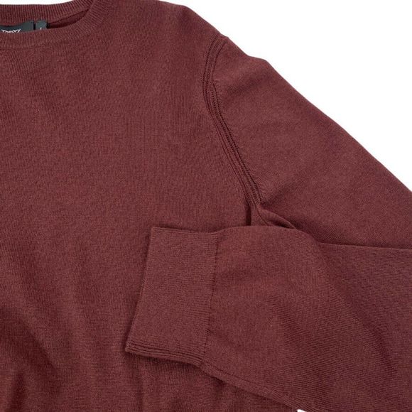 Theory Burgundy Riland Wool Blend V Neck Sweater - Picture 6 of 10